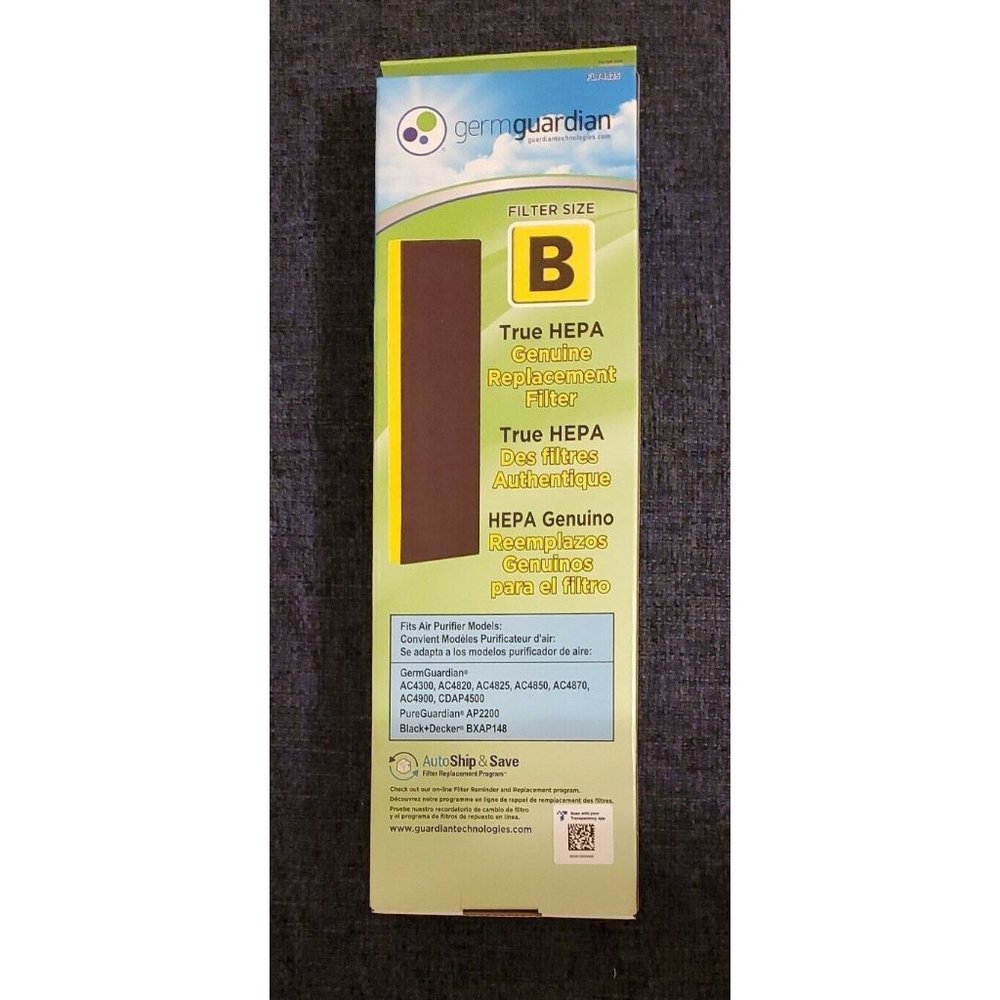 germguardian FLT4825 True HEPA Air Purifier Replacement Filter Size:B